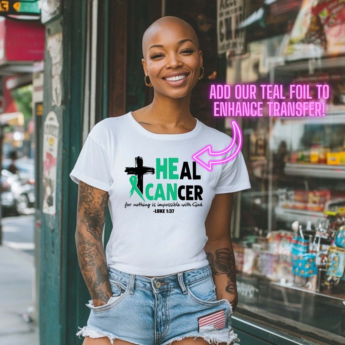Heal Cancer Empowerment - Screen Print Transfer