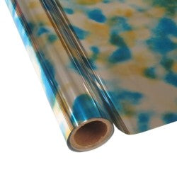 25 Foot Roll of 12" StarCraft Electra Foil - Tie Dye Blue & Gold