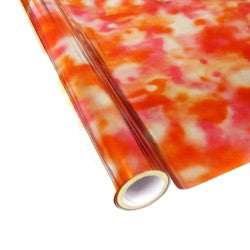 25 Foot Roll of 12" StarCraft Electra Foil - Tie Dye Pink Orange