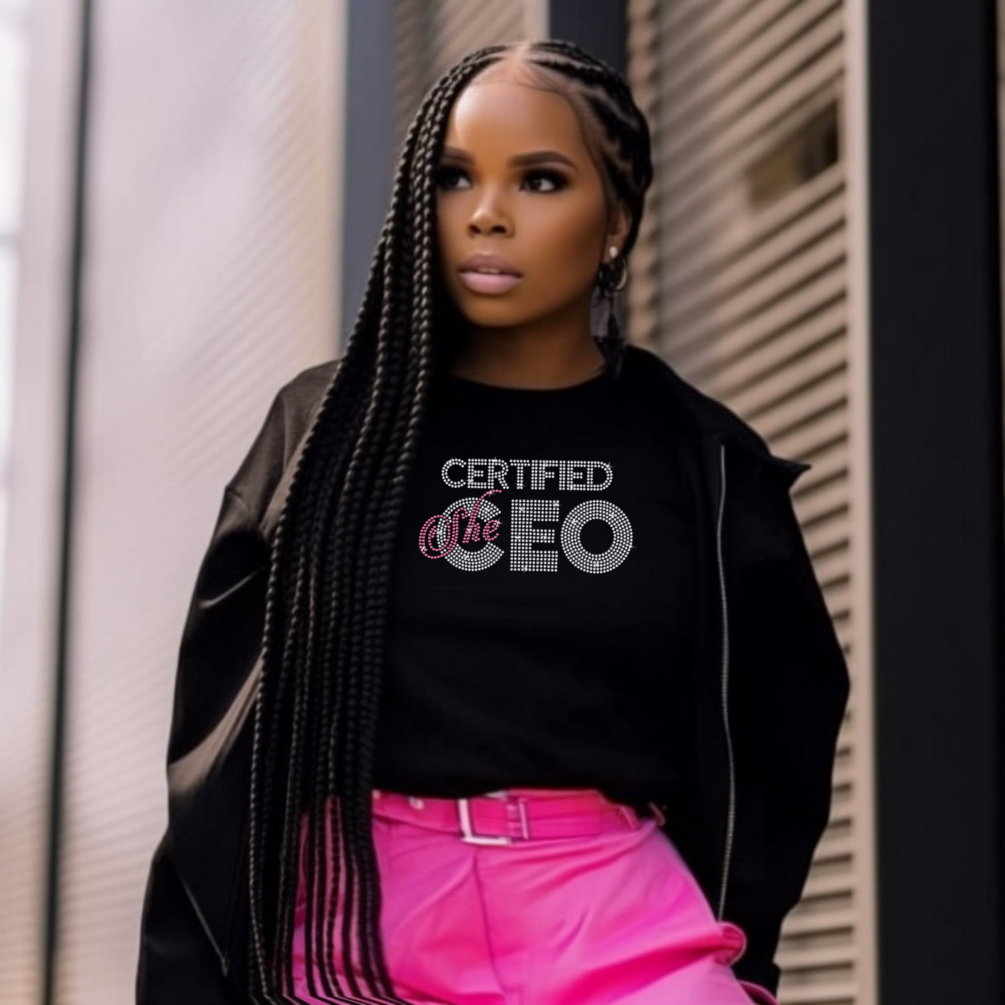 Certified She CEO - Rhinestone Transfer