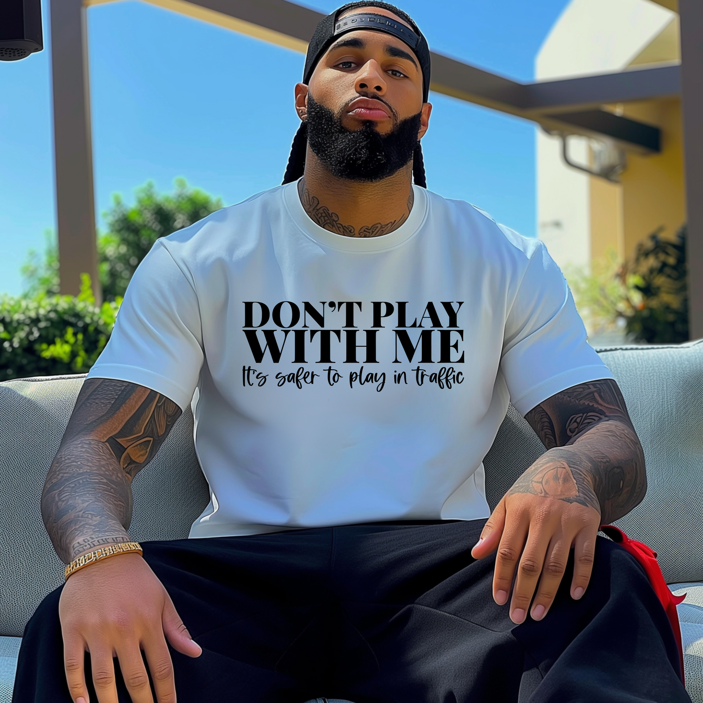 Safer to Play in Traffic- Screen Print Transfer