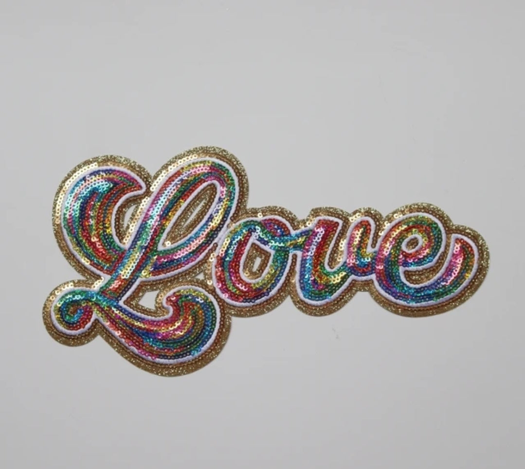 (Sequin) Love - Chenille patch