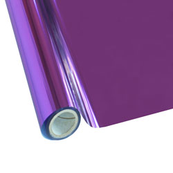 A roll of purple StarCraft Electra Foil, which is used for heat transfer printing in crafting.