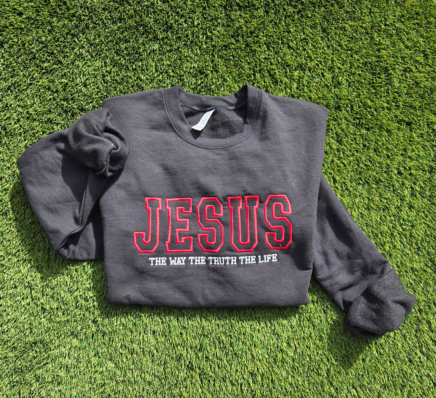 Jesus The Way The Truth The Life Embroidered Sweater