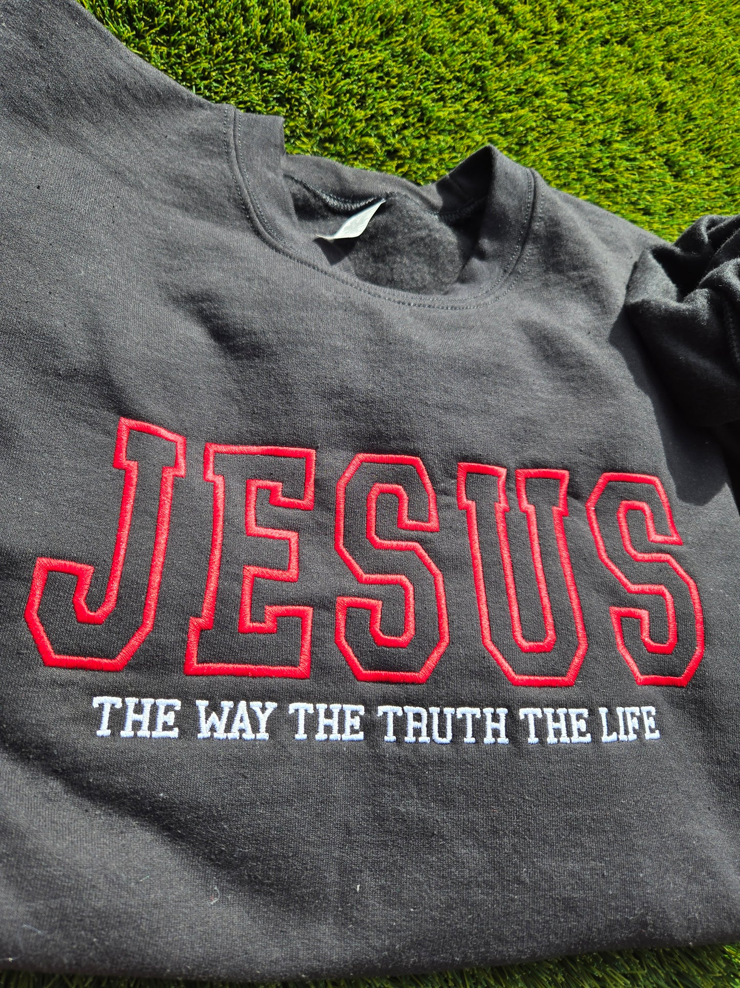 Jesus The Way The Truth The Life Embroidered Sweater