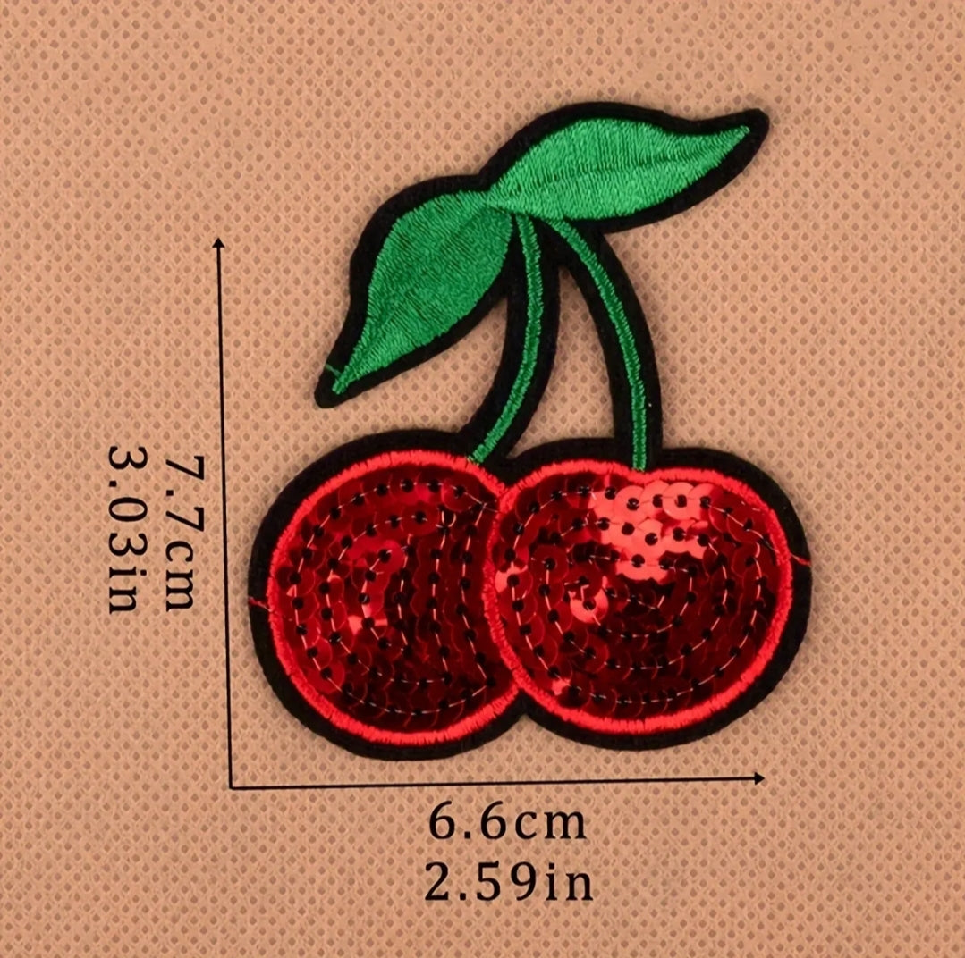Sequin Cherry Hat Patch