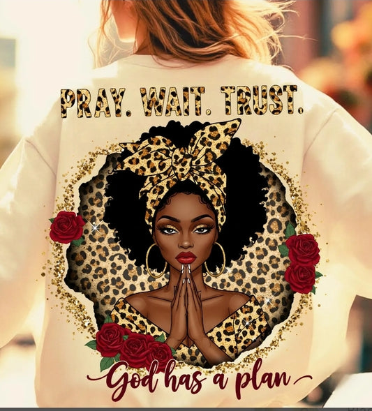 Cheetah Pray, Wait, Trust - Sublimation Transfer