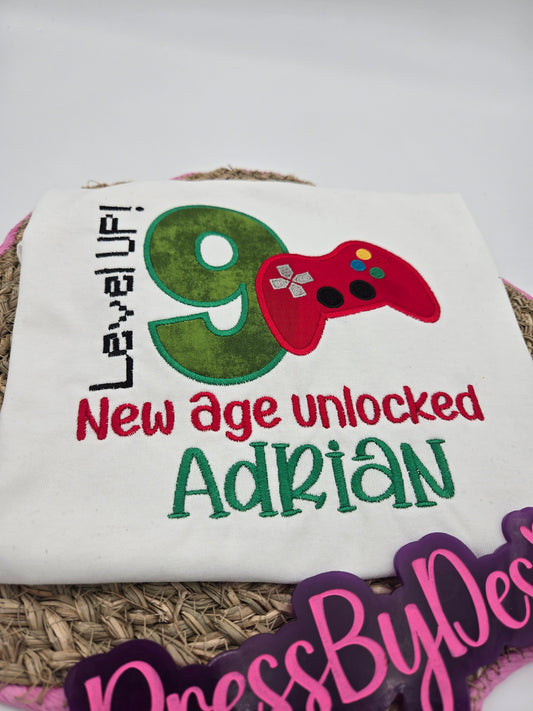 Personalized Embroidered Boys Video Game shirt