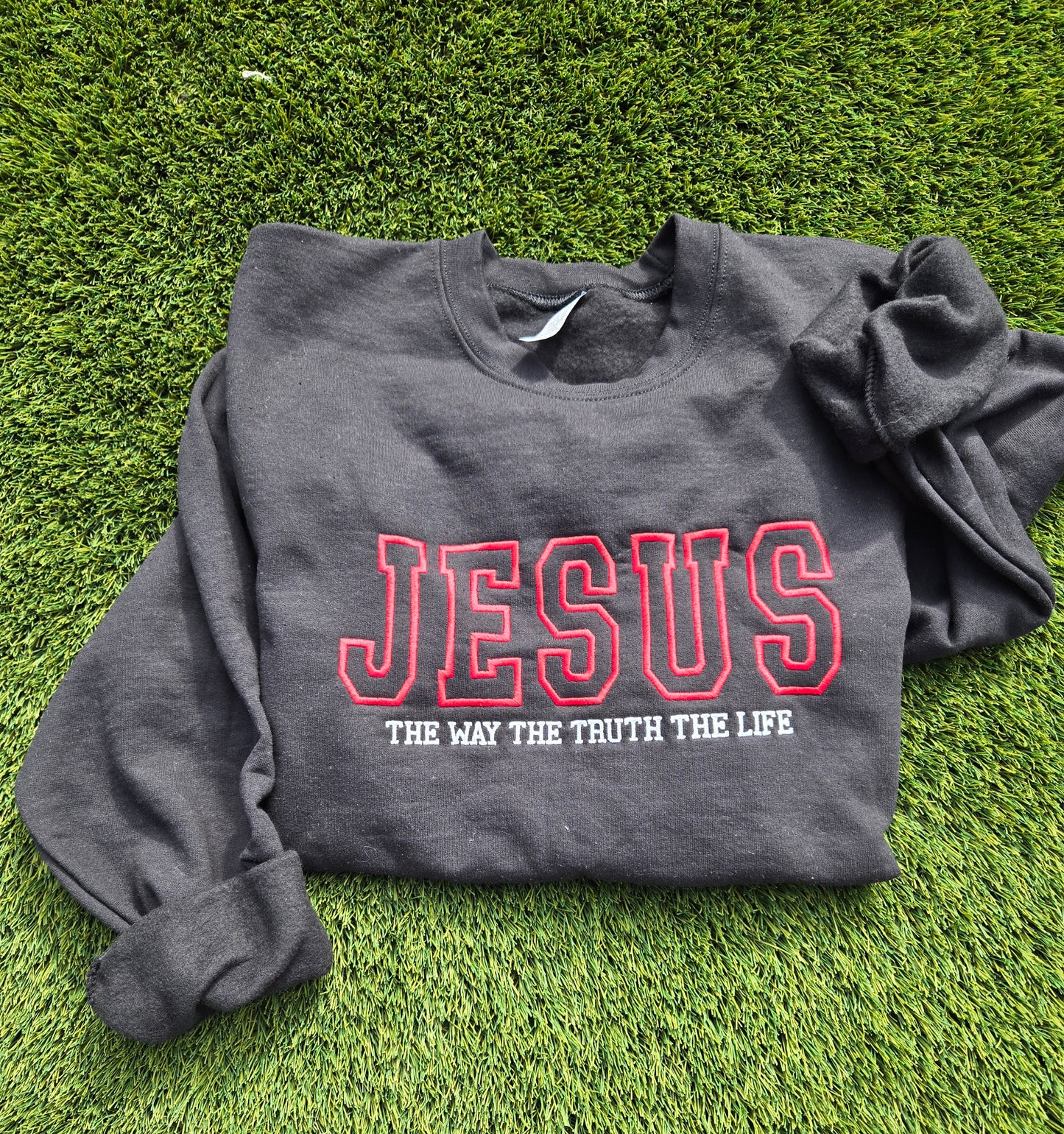 Jesus The Way The Truth The Life Embroidered Sweater