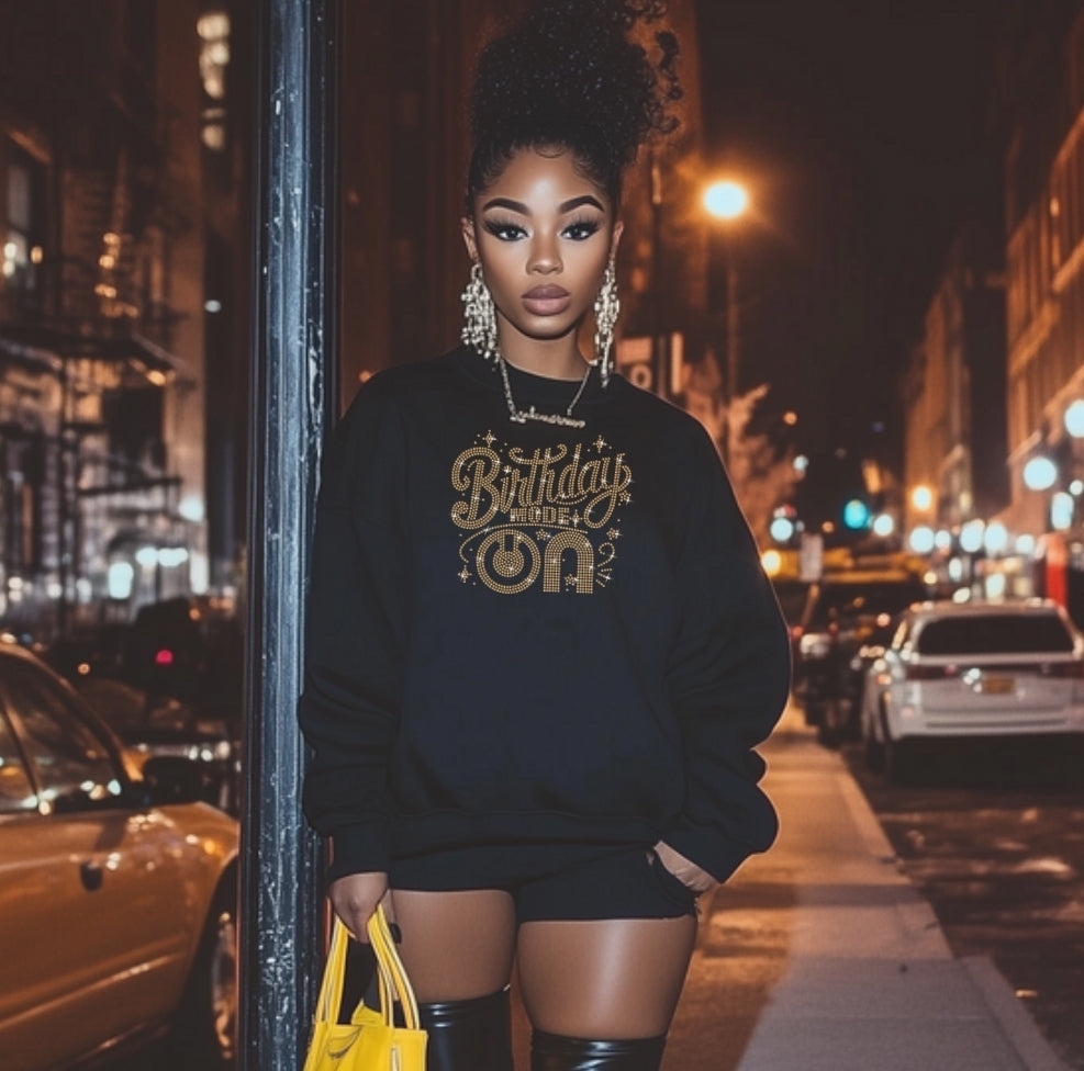 Birthday Mode On - Rhinestone Transfer