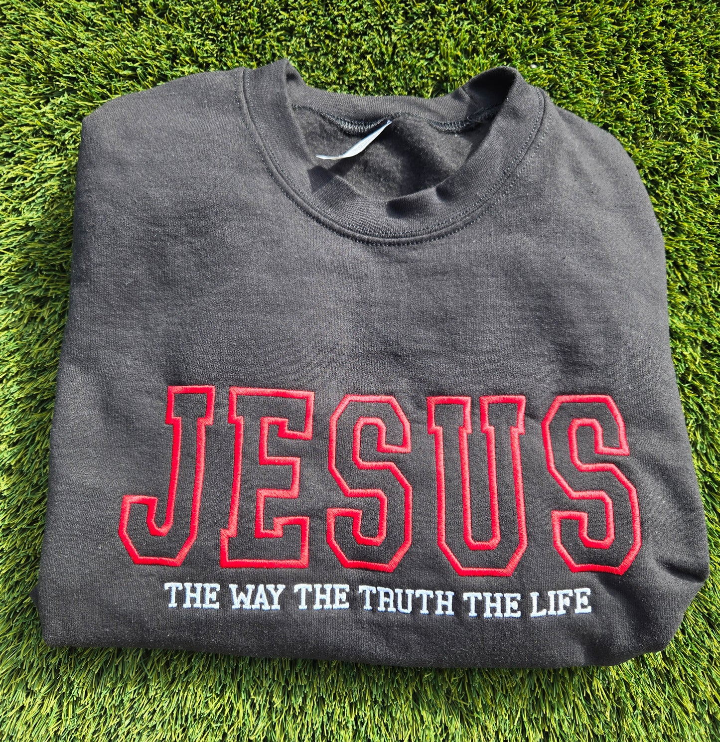 Jesus The Way The Truth The Life Embroidered Sweater