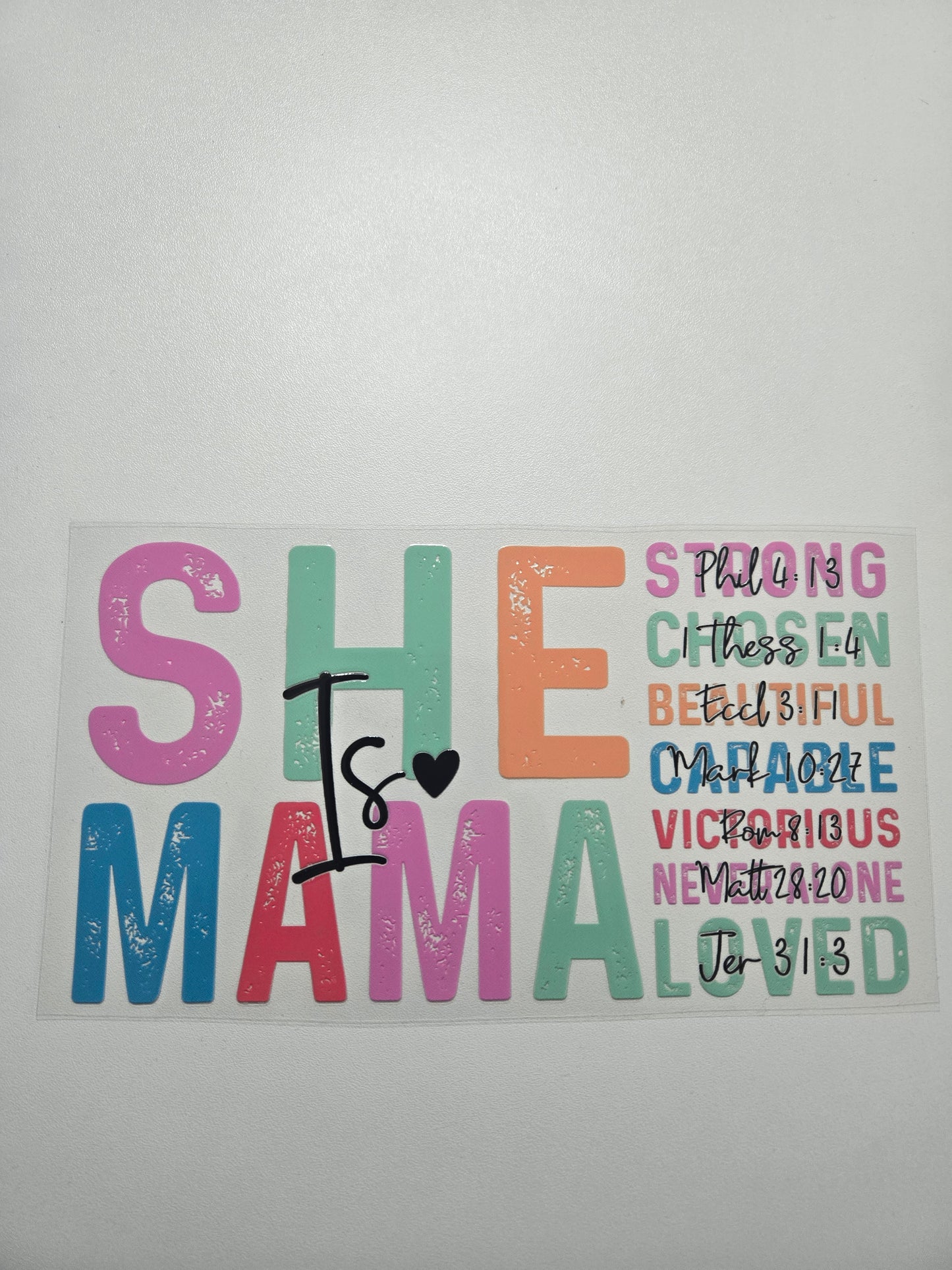 SHE IS MAMA stacked UVDTF WRAP