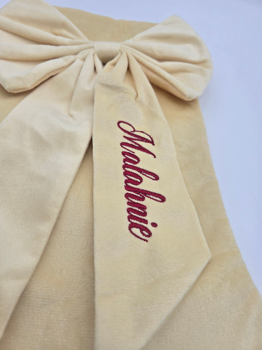 (Pre-order) Personalized Velvet Bow Christmas Stocking