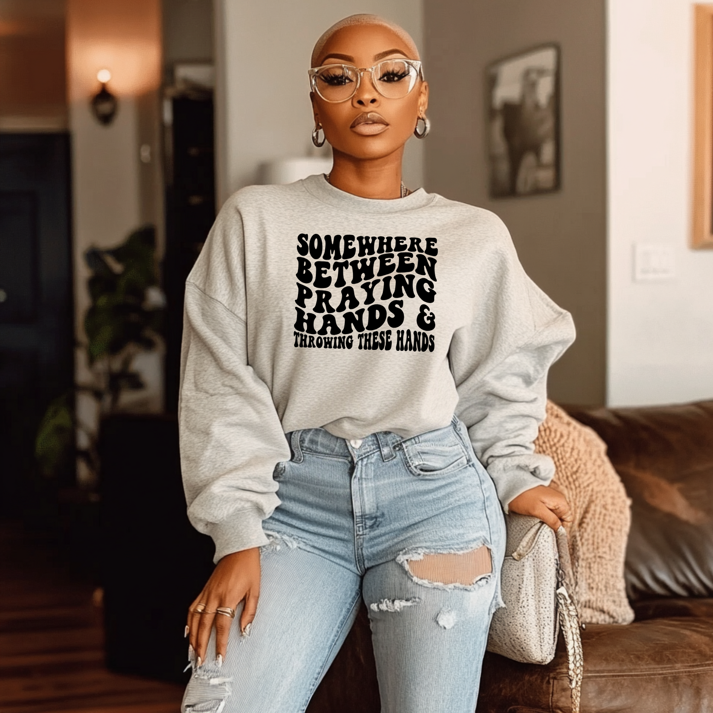 Somewhere Between Praying Hands - Screen Print Transfer