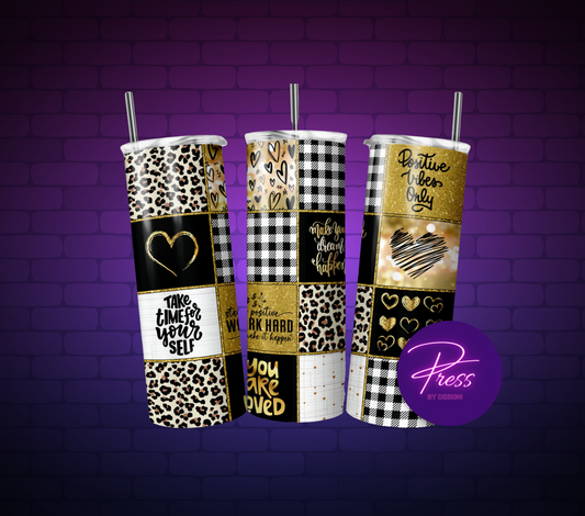 Positive Vibe Patchwork - 20oz Tumbler Wrap