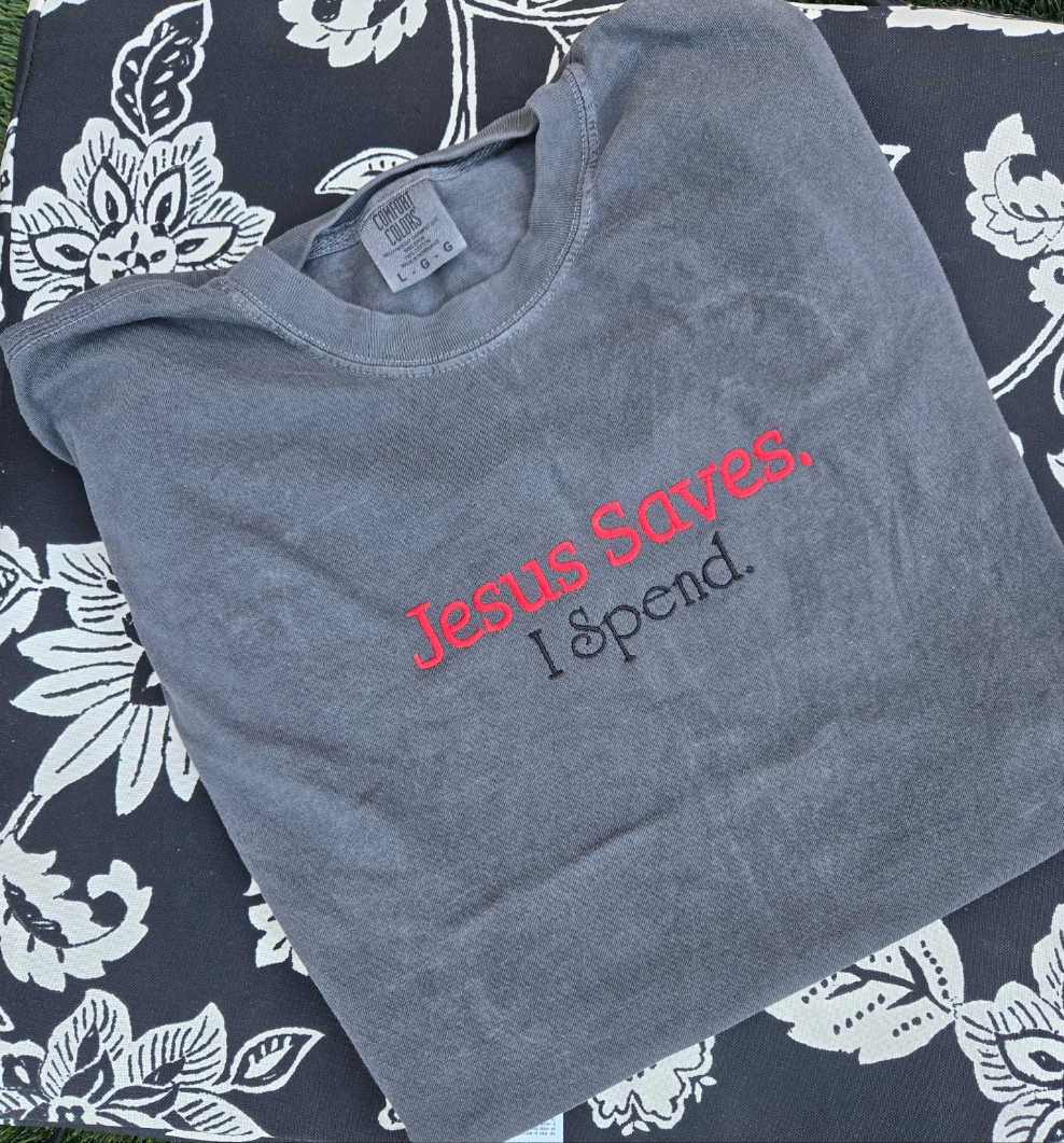 Jesus Saves Embroidery T Shirt