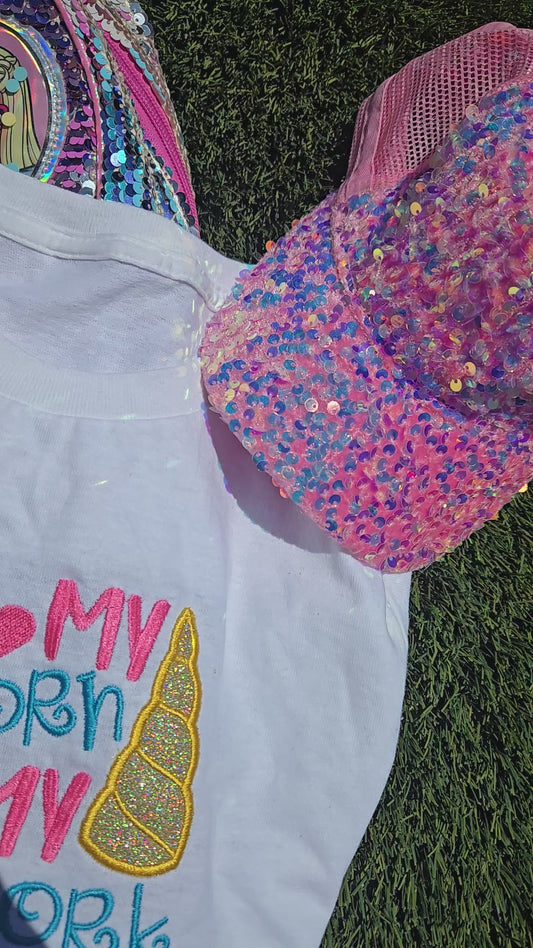 My Unicorn ate my Homework Embroidery T Shirt