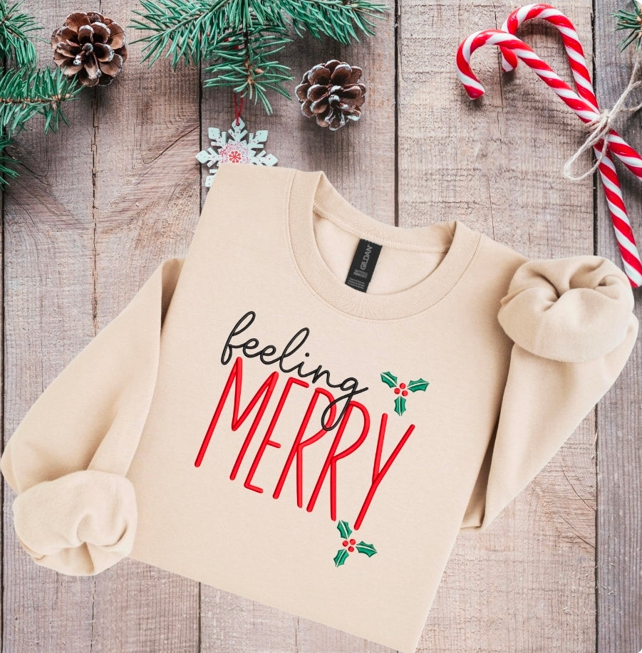 Embroidered Feeling Merry