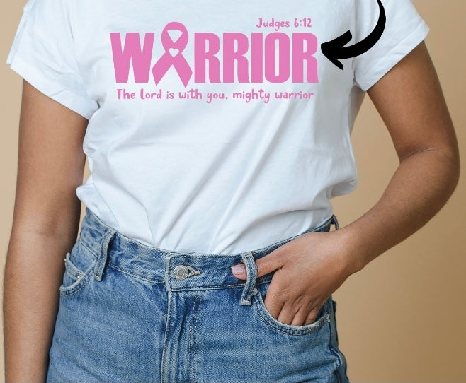 Breast Cancer Warrior Glitter Tee