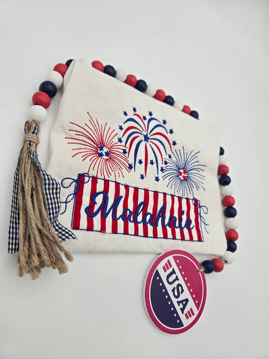 Personalized Embroidered Firework Banner shirt
