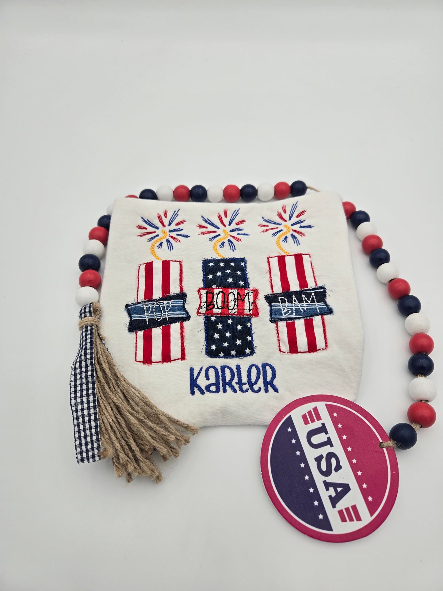 Personalized Embroidered Firecracker Kids shirt