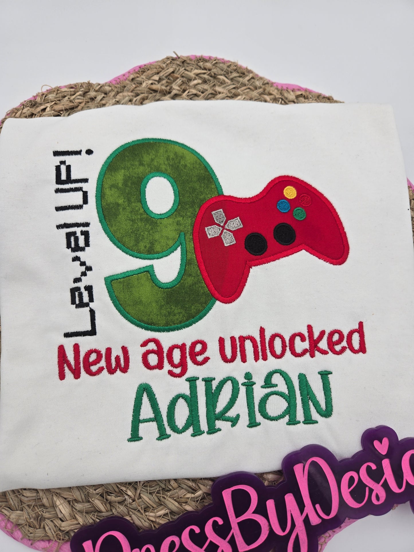 Personalized Embroidered Boys Video Game shirt