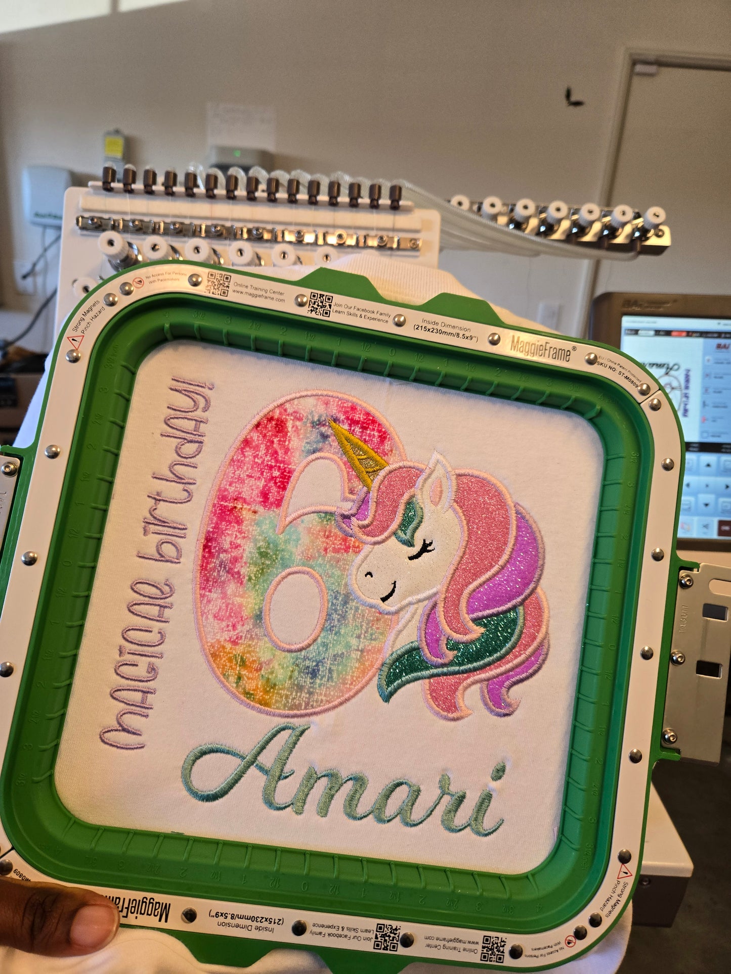 Personalized Embroidered Girls Unicorn Birthday shirt