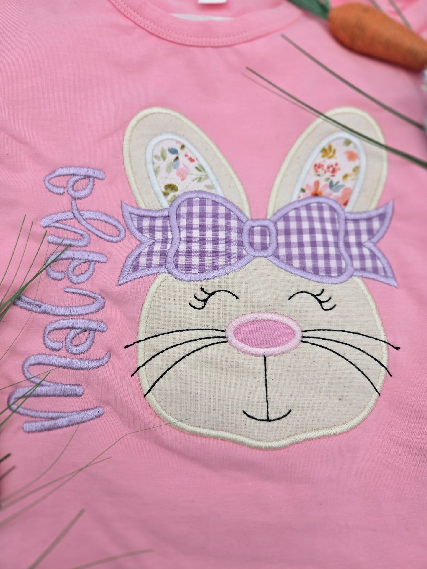 Personalized Embroidered Girls Bunny shirt