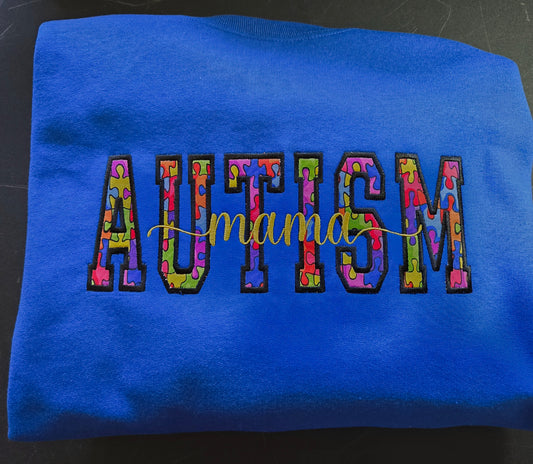 Autism MAMA Applique Embroidery