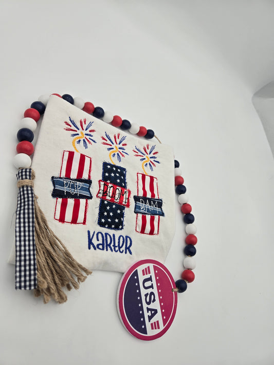 Personalized Embroidered Firecracker Kids shirt