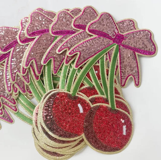 (Sequin) Cherry - Chenille patch