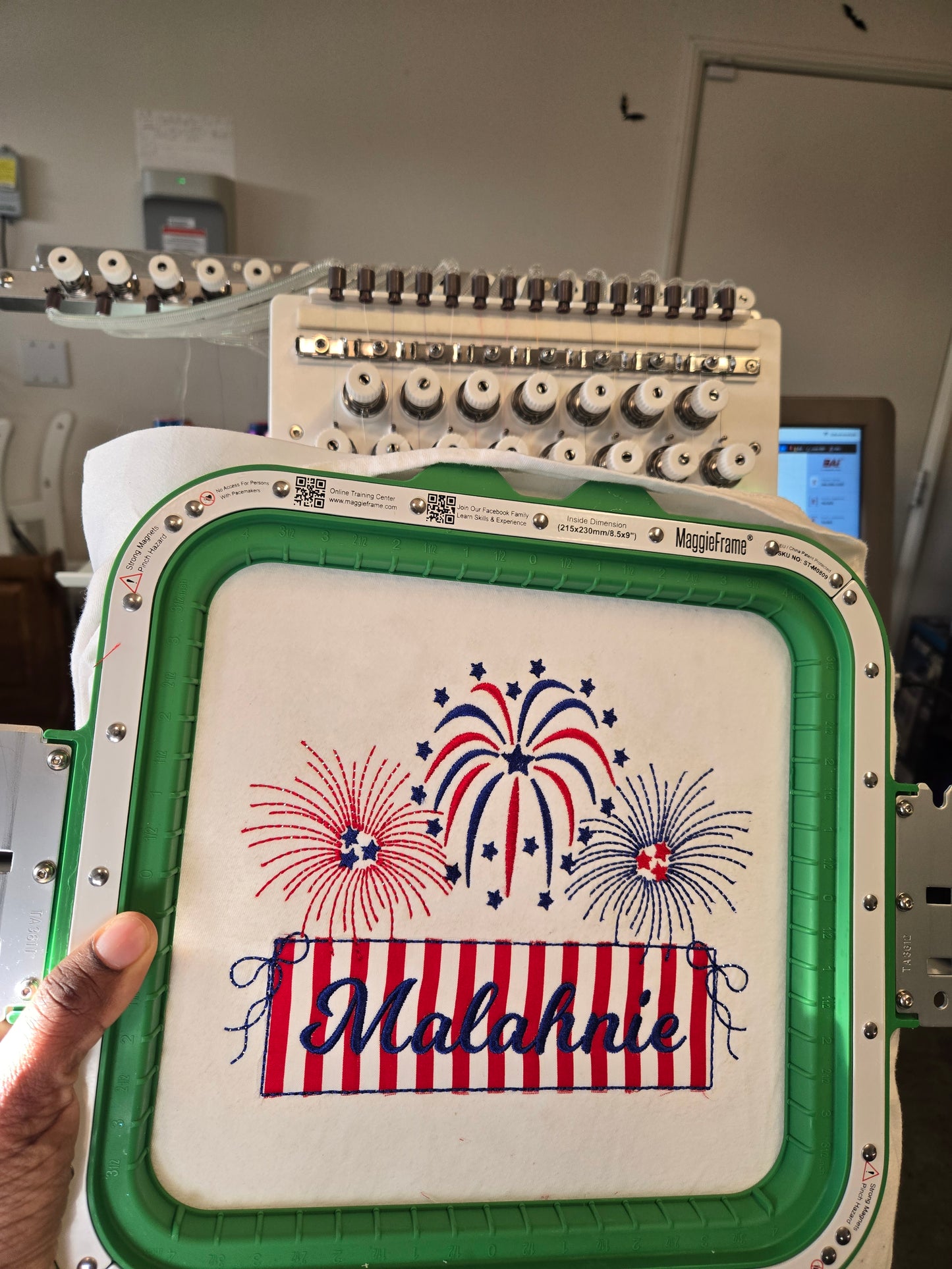 Personalized Embroidered Firework Banner shirt