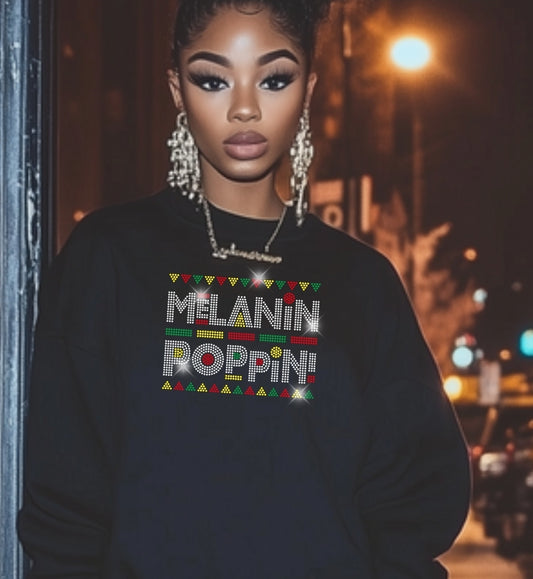 Melanin Poppin  - Rhinestone Transfer