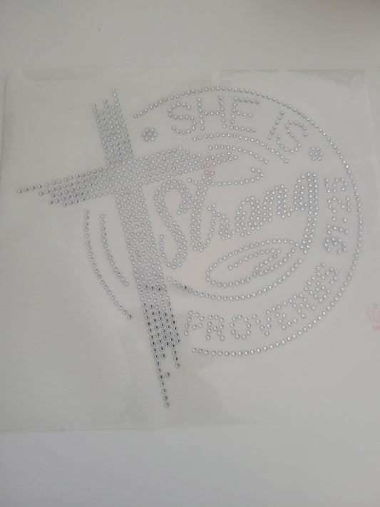 she is  - Rhinestone Transfer