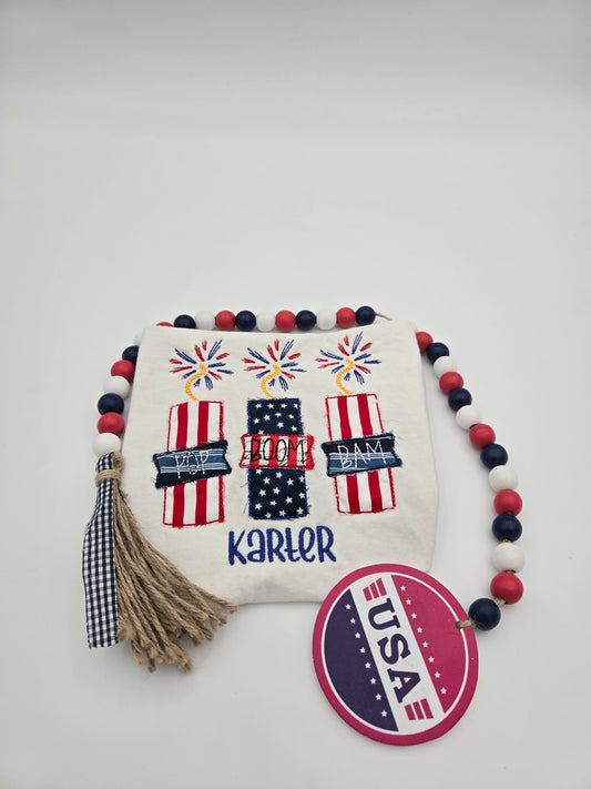 Personalized Embroidered Firecracker Kids shirt