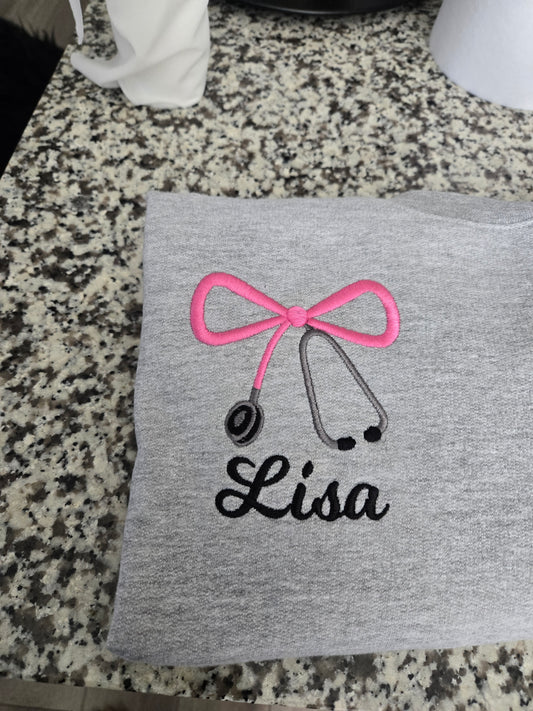 Custom Nurse stethoscope embroidery