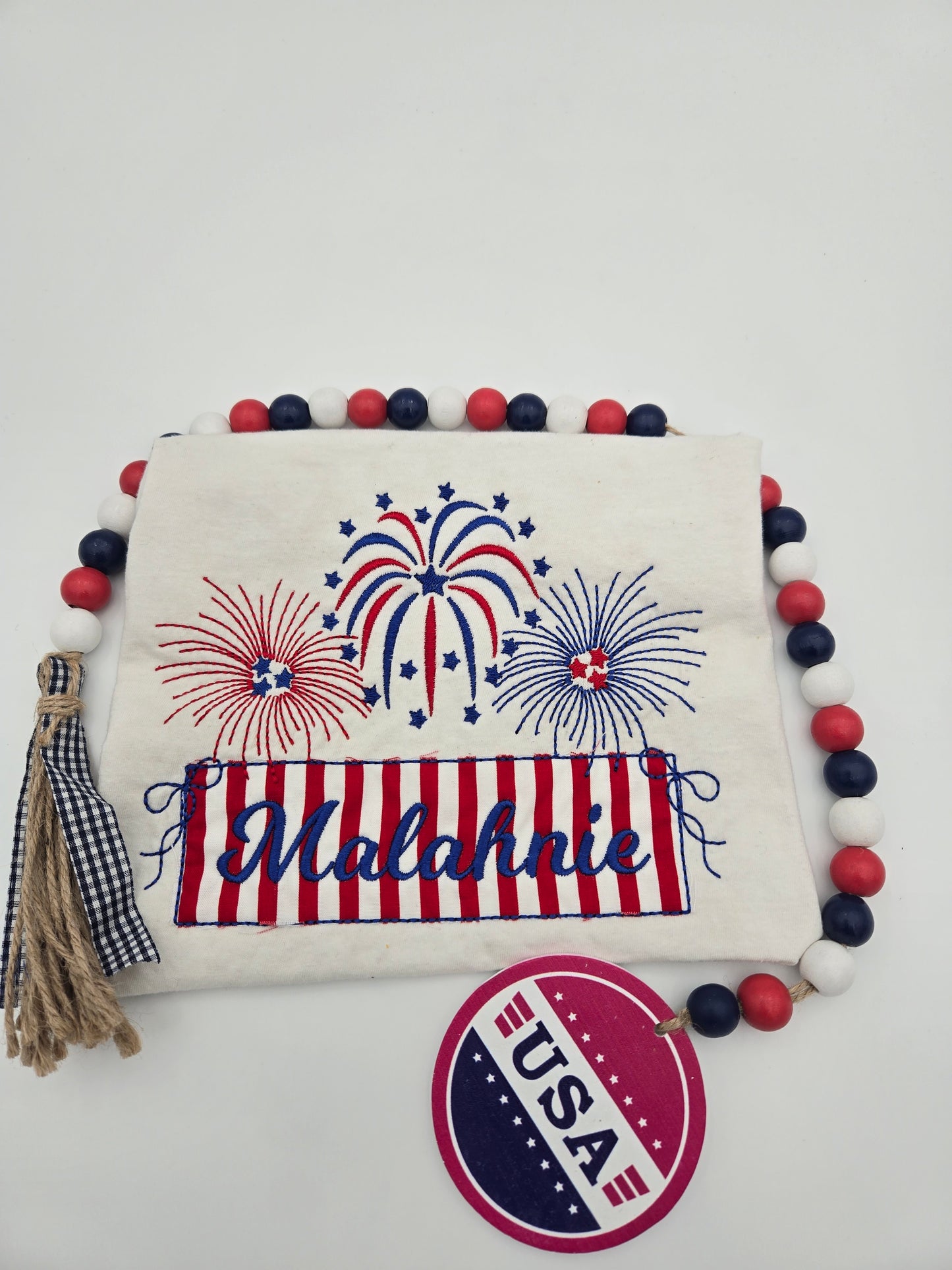 Personalized Embroidered Firework Banner shirt