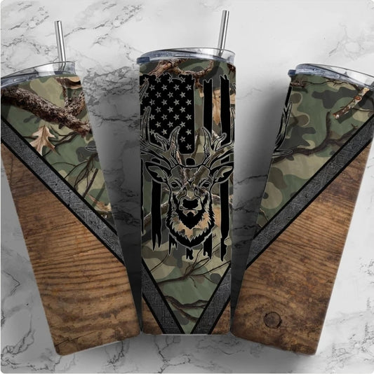 Camo Deer- 20oz Tumbler Wrap
