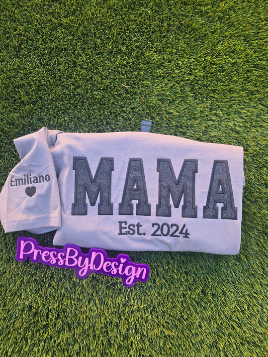 MAMA T shirt Embroidery SLEEVE Design