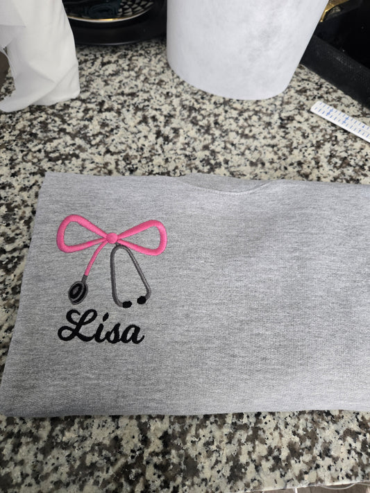 Custom Nurse stethoscope embroidery