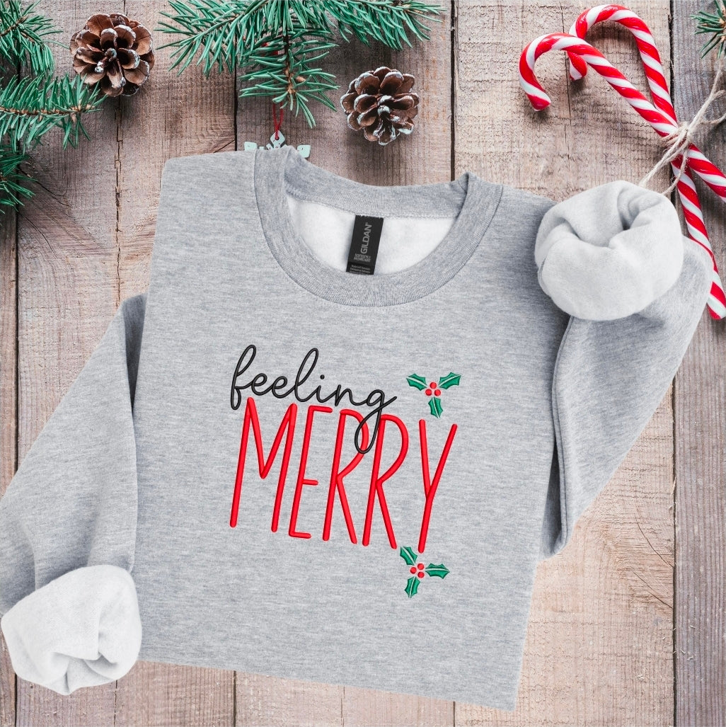 Embroidered Feeling Merry