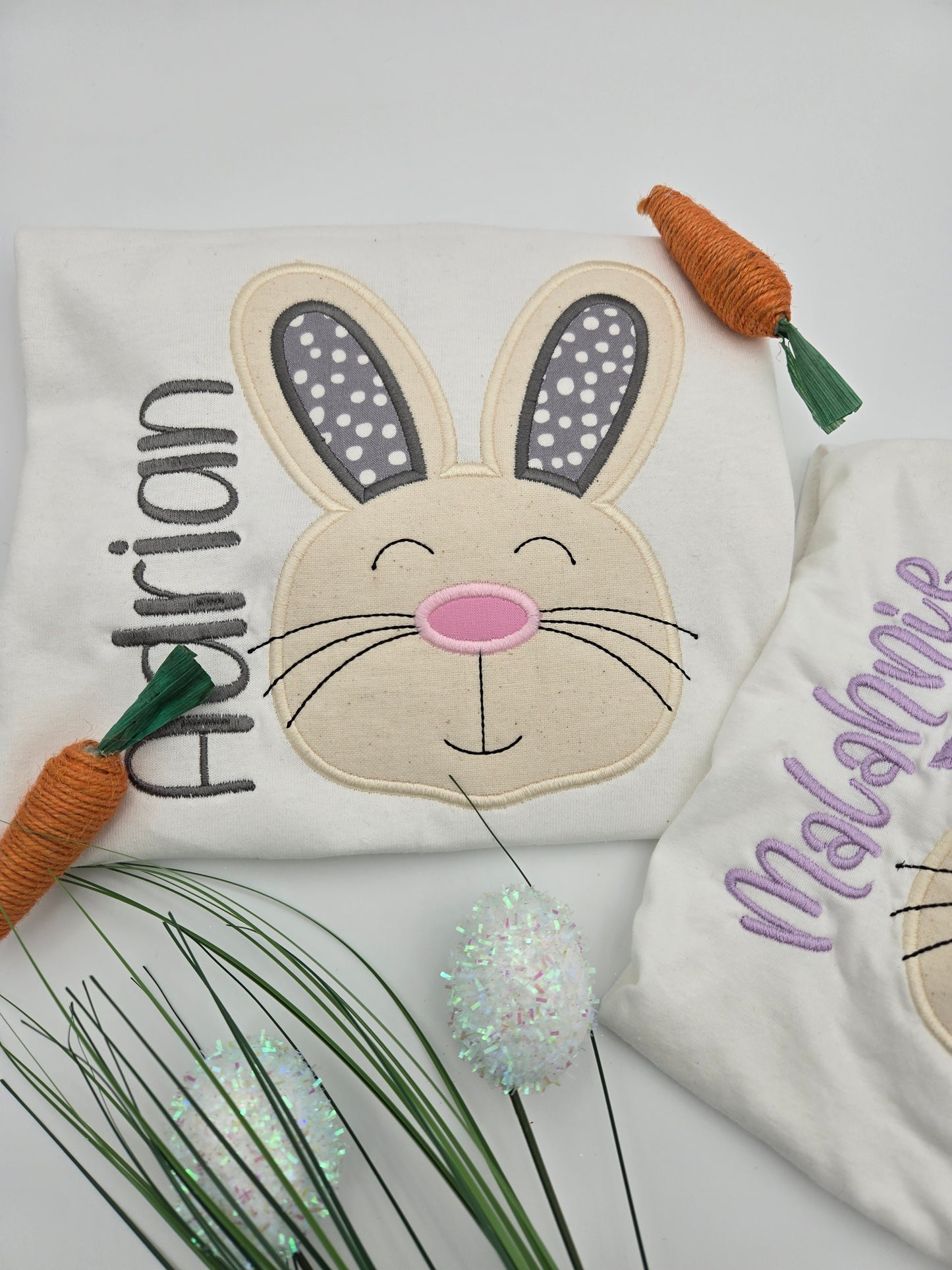 Personalized Embroidered Boys Bunny shirt