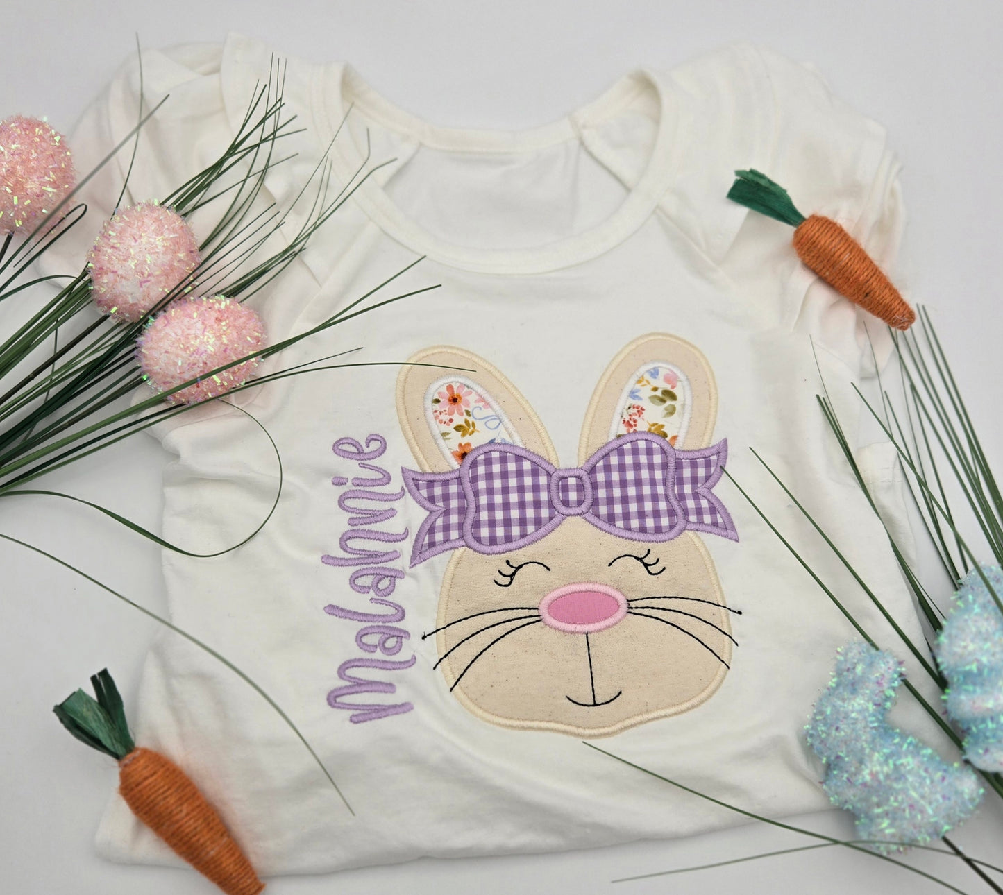 Personalized Embroidered Girls Bunny shirt